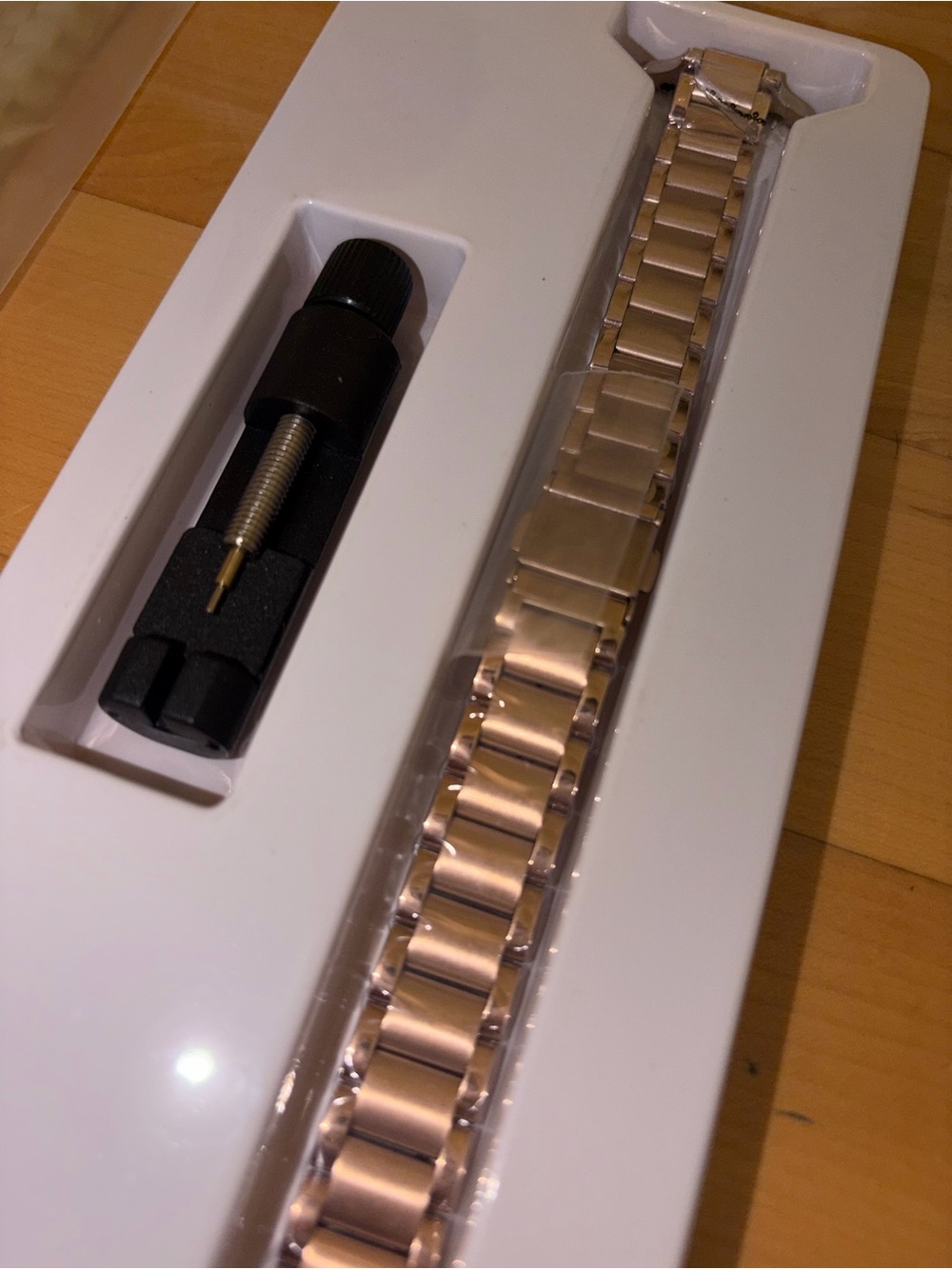 Rose Gold Stainless Steel Replacement Smart Apple Watch Band with Link Remover